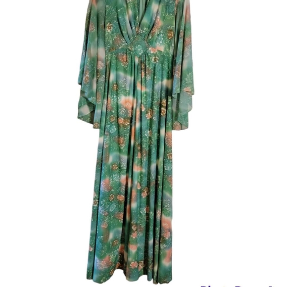 Vintage | Green Floral Angel Wing Maxi - Picture 7 of 7